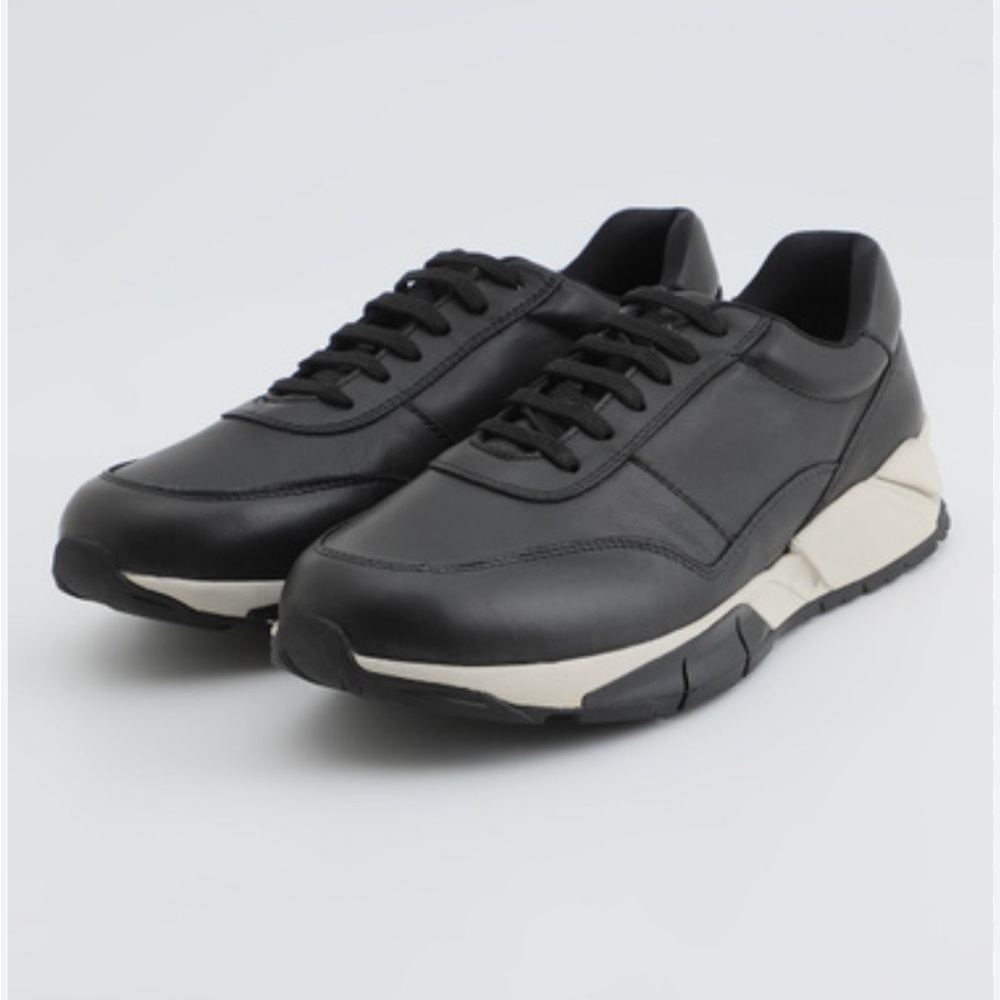 Zara Man NWT black leather sneaker 2999/721